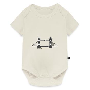 Icône de London Tower Bridge - Body à manches courtes Premium Bébé - blanc cassé - Devant