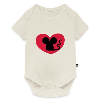 Mouse in love / Mouse in love / souris amoureuse - Baby Premium short-sleeve bodysuit - off white - Front