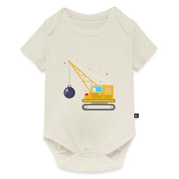 Abrissbirne Wrecking Ball Bagger Zerstörung Bauarb - Baby Premium Kurzarmbody - Naturweiß - Vorne