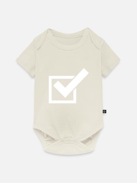 Häkchen Ankreuzen Symbol - Baby Premium Kurzarmbody - Naturweiß