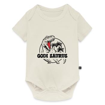 Godi Saurus zur Godi befördert Patentante Österrei - Baby Premium Kurzarmbody - Naturweiß - Vorne