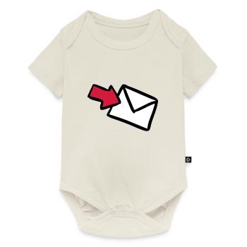 Brief E-Mail mail letter lettre message Versand - Baby Premium Kurzarmbody - Naturweiß - Vorne