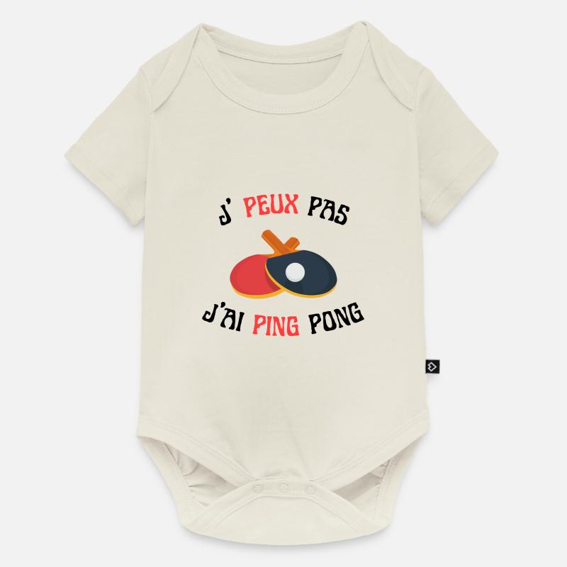 J'peux pas j'ai ping pong - Body à manches courtes Premium Bébé - blanc cassé