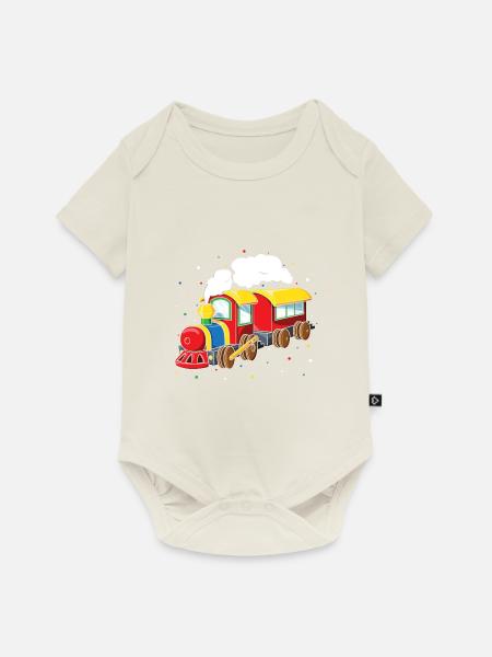 Eisenbahn Dampflock Eisenbahner Lokführer Lokomoti - Baby Premium Kurzarmbody - Naturweiß