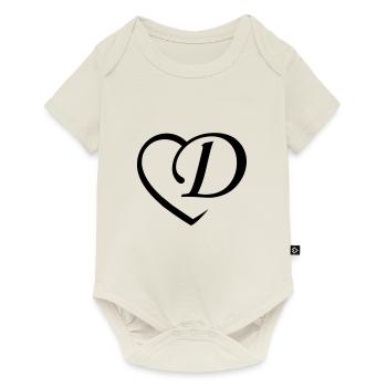 Liebe Buchstabe D - Baby Premium Kurzarmbody - Naturweiß - Vorne