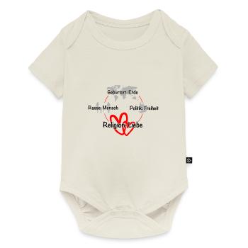 Geburtsort Erde, Mensch, Freiheit, Liebe - Baby Premium Kurzarmbody - Naturweiß - Vorne