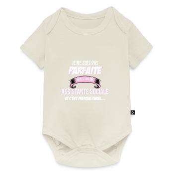 Assistante sociale cadeau humour - Body à manches courtes Premium Bébé - blanc cassé - Devant