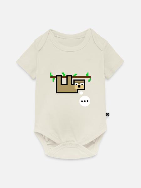 Faultier ist sprachlos - Baby Premium Kurzarmbody - Naturweiß
