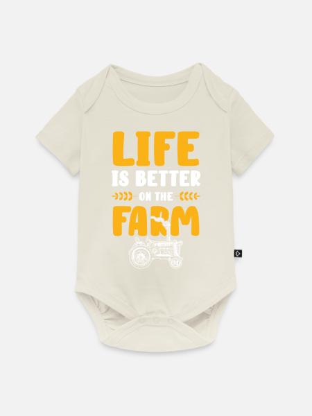 farm leben farmer - Baby Premium Kurzarmbody - Naturweiß