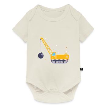 Abrissbirne Wrecking Ball Bagger Geschenk für Baua - Baby Premium Kurzarmbody - Naturweiß - Vorne