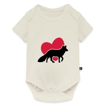 Herz Fuchs - Heart Fox - coeur renard - Baby Premium short-sleeve bodysuit - off white - Front