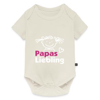 Papas Liebling mit Herz - Baby Premium Kurzarmbody - Naturweiß - Vorne
