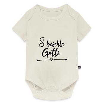 S beschte Gotti Schweiz Patentante Patin - Baby Premium Kurzarmbody - Naturweiß - Vorne