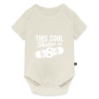 Skateboard Skater 8e anniversaire cascade dire Kickf - Body à manches courtes Premium Bébé - blanc cassé - Devant