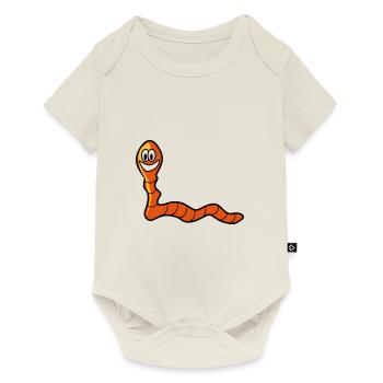Regenwurm Wurm - Baby Premium Kurzarmbody - Naturweiß - Vorne