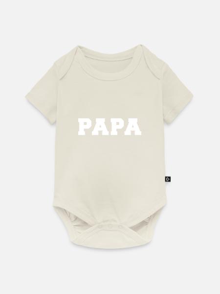 Papa - Baby Premium Kurzarmbody - Naturweiß