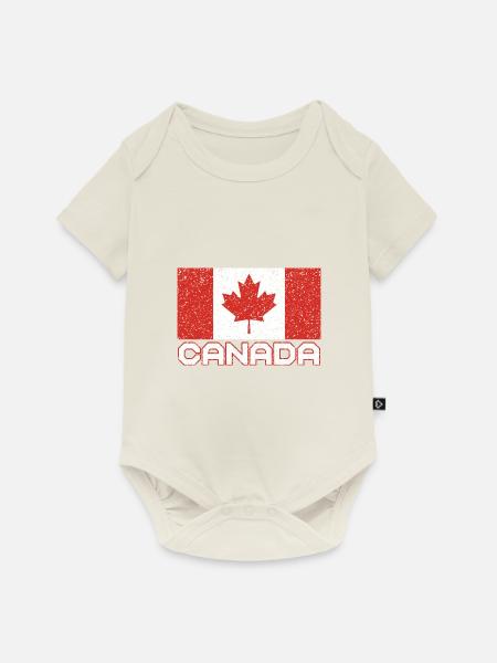 Kanada Flagge Ahornblatt Kanadier Geschenk Canada - Baby Premium Kurzarmbody - Naturweiß