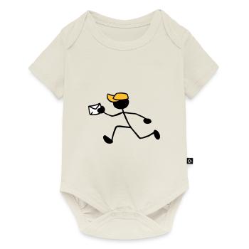 Postbote Kurier Briefzusteller Express Sendung - Baby Premium Kurzarmbody - Naturweiß - Vorne