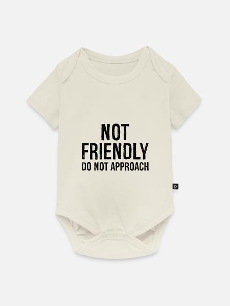 nicht freundlich nicht annähern - Baby Premium Kurzarmbody - Naturweiß