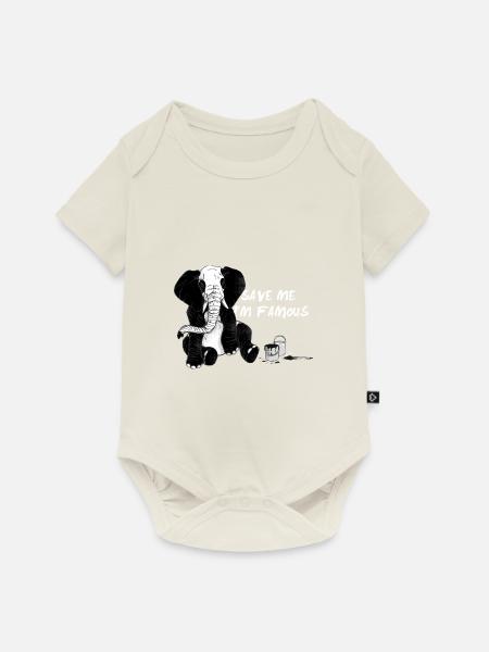 Pandaléphant - Baby Premium Kurzarmbody - Naturweiß