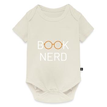 Book Nerd - Bücherwurm Geek Leseratte lustig - Baby Premium Kurzarmbody - Naturweiß - Vorne