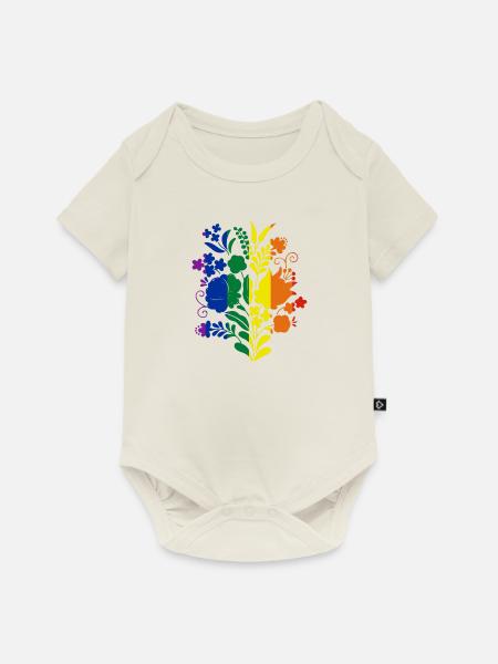 ungarische blumen, blumen, paprika.regenbogen - Baby Premium Kurzarmbody - Naturweiß