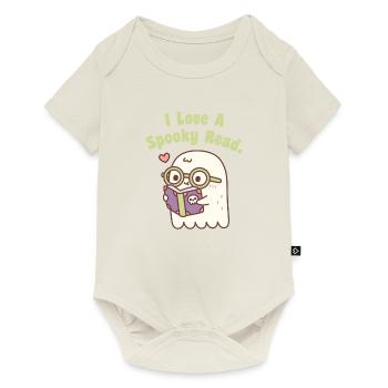 Cute Ghost I Love A Spooky Read Funny - Baby Premium short-sleeve bodysuit - off white - Front