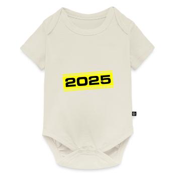 2025 year - Baby Premium short-sleeve bodysuit - off white - Front