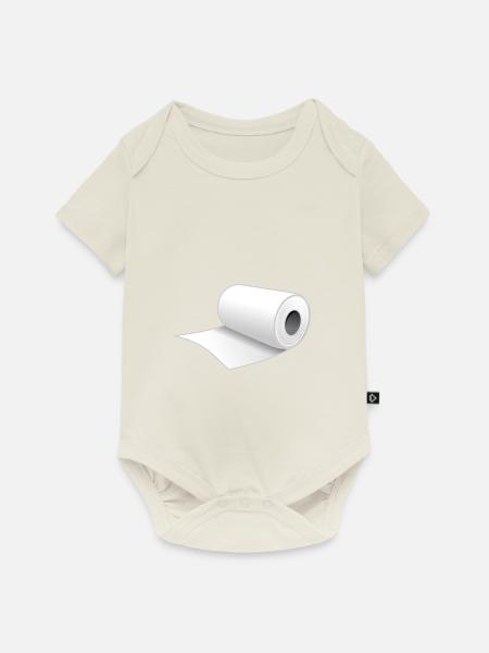 Toilettenpapier - Baby Premium Kurzarmbody - Naturweiß