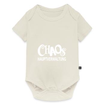 Chaos Hauptverwaltung lustiger Spruch Mütter Papa - Baby Premium Kurzarmbody - Naturweiß - Vorne