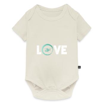 Sporty Hobby Leidenschaft Hubschrauber - Baby Premium Kurzarmbody - Naturweiß - Vorne
