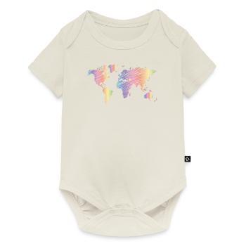 Pastel World Map Colorful World - Body à manches courtes Premium Bébé - blanc cassé - Devant