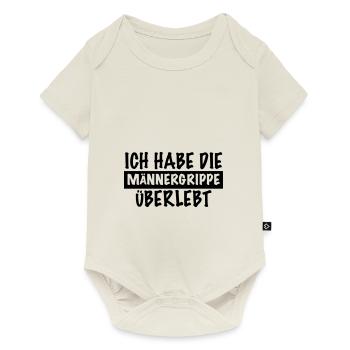 lustiger Spruch MÄNNERGRIPPE ÜBERLEBT kranker Mann - Baby Premium Kurzarmbody - Naturweiß - Vorne