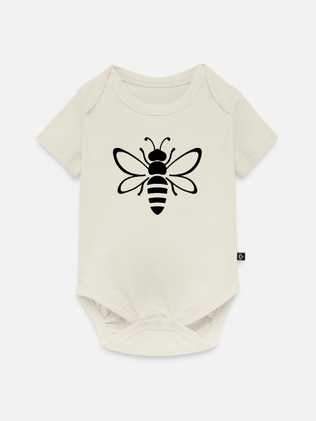 Biene - Baby Premium Kurzarmbody - Naturweiß