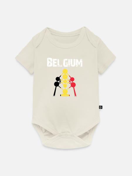 Nation-Design Belgium Atomium brwGB - Baby Premium Kurzarmbody - Naturweiß
