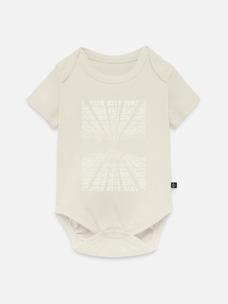 Horizontaler Binärcode - Baby Premium Kurzarmbody - Naturweiß