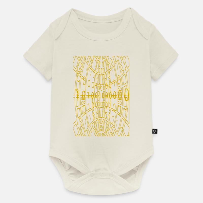 Binärcode Abstrakt (gelb) - Baby Premium Kurzarmbody - Naturweiß