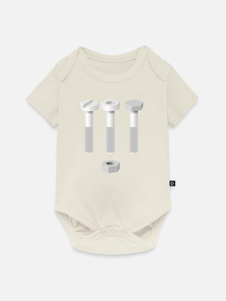 Schrauben und Mutter - Baby Premium Kurzarmbody - Naturweiß