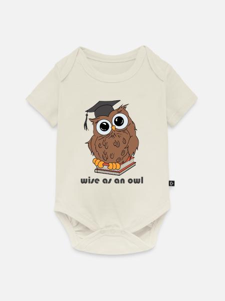Weise wie eine Eule - Baby Premium Kurzarmbody - Naturweiß