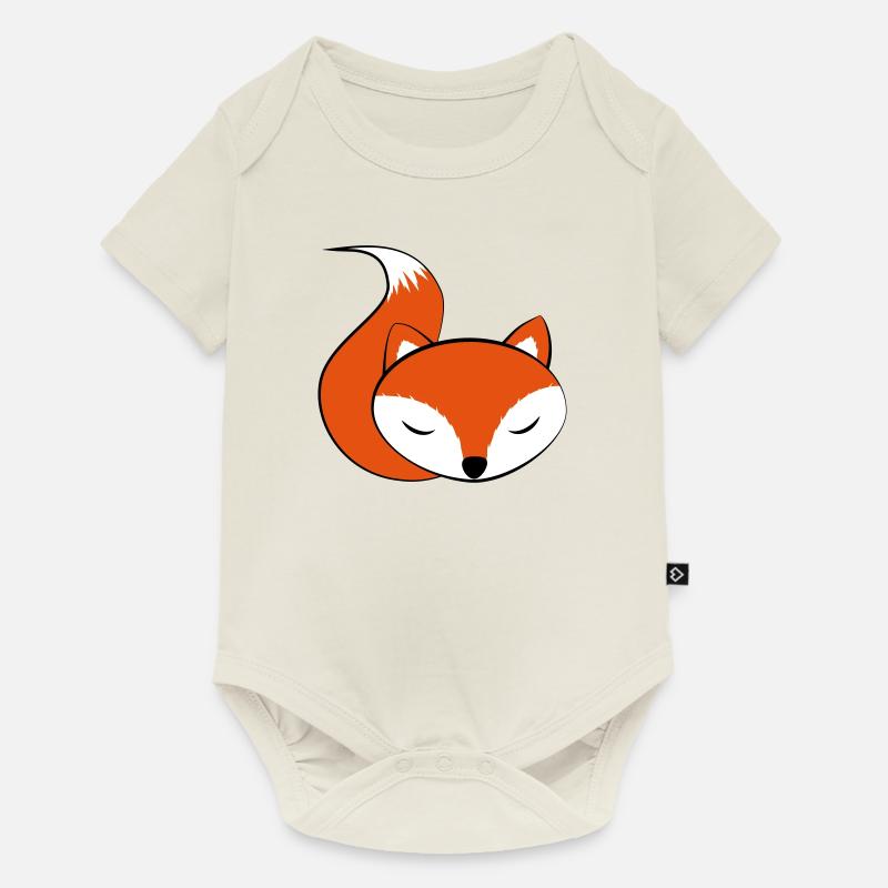 schlafender FoxiFuchs - Baby Premium Kurzarmbody - Naturweiß