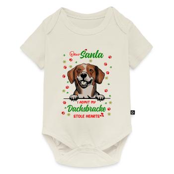 Dachsbracke Hund Weihnachten Hunderasse - Baby Premium Kurzarmbody - Naturweiß - Vorne