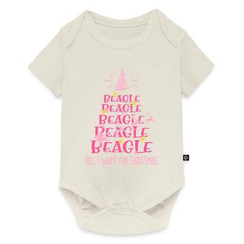 Beagle Hund Weihnachten Hunderasse - Baby Premium Kurzarmbody - Naturweiß - Vorne