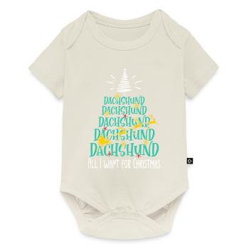 Dackel Hund Weihnachten Hunderasse - Baby Premium Kurzarmbody - Naturweiß - Vorne
