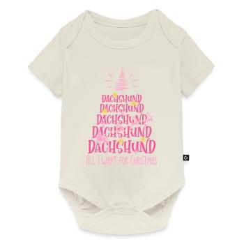 Dackel Hund Weihnachten Hunderasse - Baby Premium Kurzarmbody - Naturweiß - Vorne