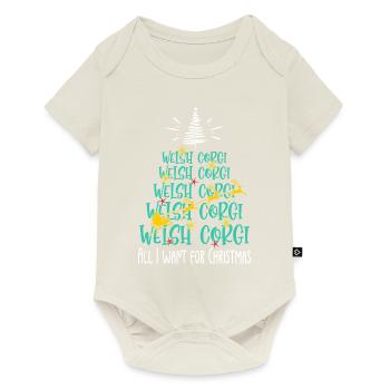 Welsh Corgi Hund Weihnachten Hunderasse - Baby Premium Kurzarmbody - Naturweiß - Vorne