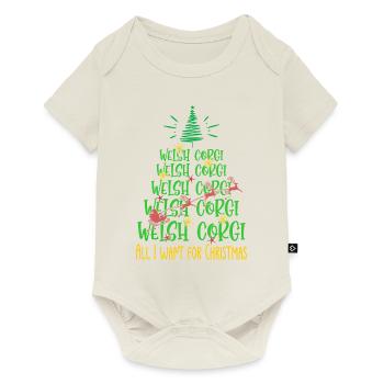 Welsh Corgi Hund Weihnachten Hunderasse - Baby Premium Kurzarmbody - Naturweiß - Vorne