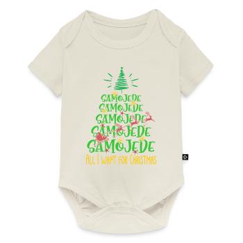 Samojede Hund Weihnachten Hunderasse - Baby Premium Kurzarmbody - Naturweiß - Vorne
