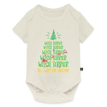 Welsh Terrier Hund Weihnachten Hunderasse - Baby Premium Kurzarmbody - Naturweiß - Vorne
