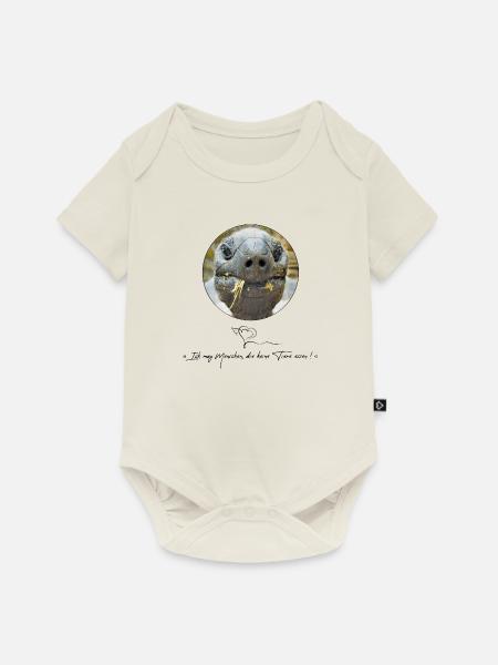 Aus der Kollektion » Die Tiere sind traurig ! « - Baby Premium Kurzarmbody - Naturweiß