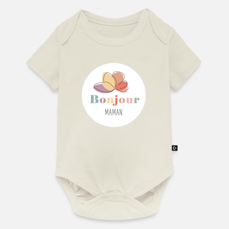 BONJOUR MAMAN - Body à manches courtes Premium Bébé - blanc cassé